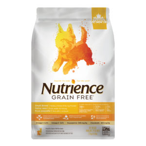 Aliment Nutrience Sans grains pour chiens de petite race, Dinde, poulet et hareng