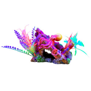 Ornement iGlo Marina, épave et pieuvre avec plantes, petit, 14 cm (5,5 po)