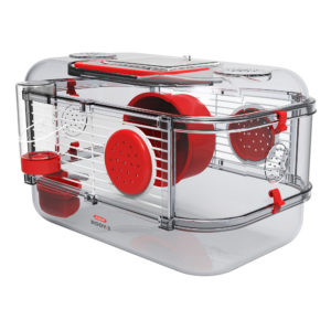 Cage Mini Rody 3 pour hamster, un étage, rouge, 33 x 21 x 18 cm