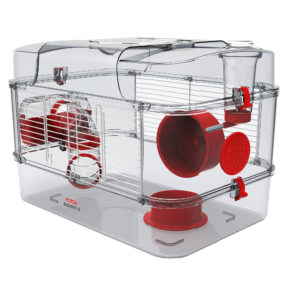 Cage Solo Rody 3 pour hamster, un étage, rouge, 41 x 72 x 28 cm